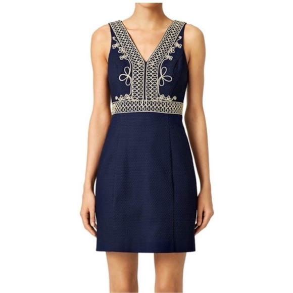 Lilly Pulitzer Aveline Cotton V Neck Shift Dress - Picture 1 of 3